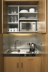 Guests are encouraged to buy local and fairly traded food to store in their mini kitchens in the hotel