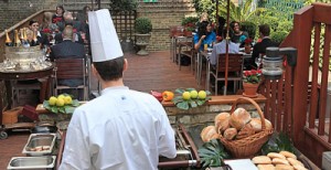 Alfresco dining on the Montague Hotel's garden terrace is one of London's secret pleasures