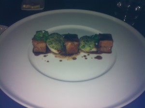 The two juicy scallops in a pork belly sandwich!